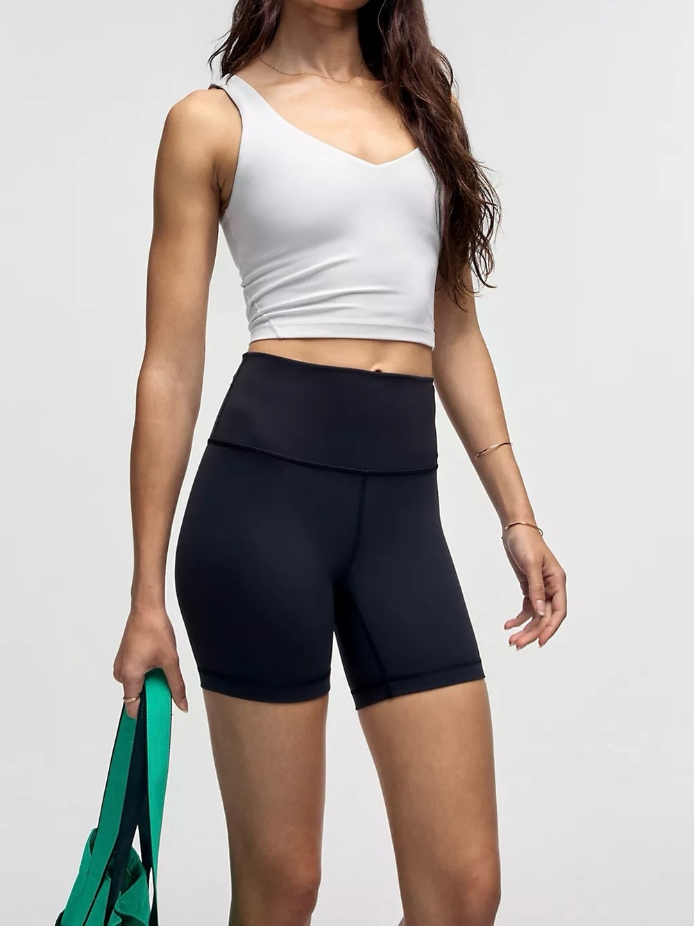 lululemon athletica White V-Neck Cropped Tank Top